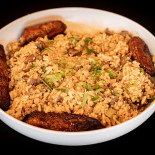 Chaufa Rice with ripe plantains 